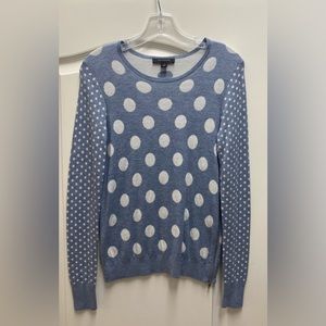 Ann Taylor Polka Dot Sweater with Zipper Detail